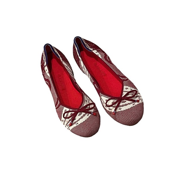 Rothy’s The Botanical Burgundy Bow Retired Flat Size W10.5 NWOT - Picture 7 of 10